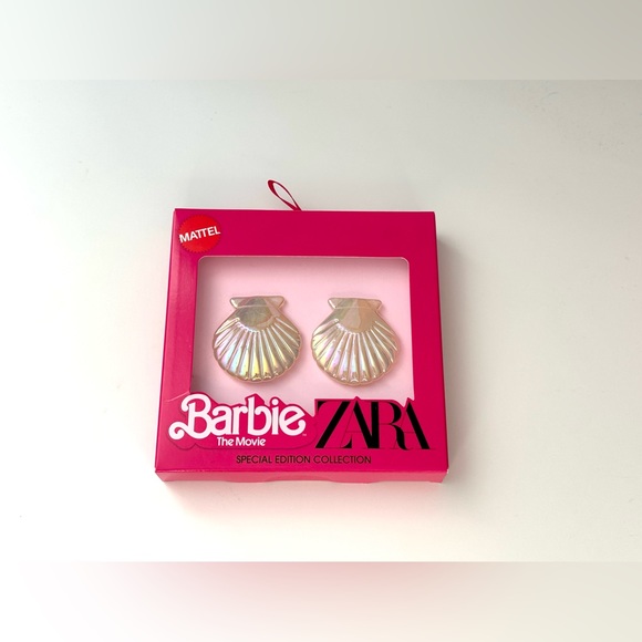 Zara Barbie Enameled Shell Earrings - Picture 1 of 3